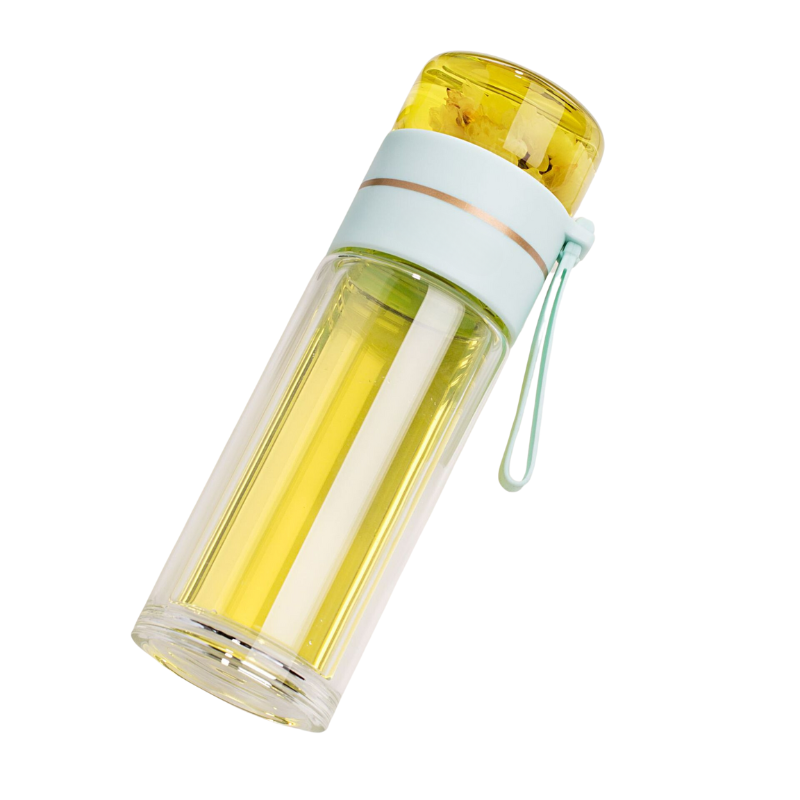 Glass Water Bottle With Tea Infuser 🍵